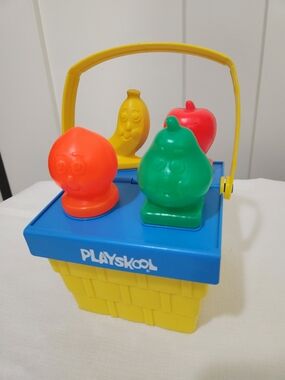 Playskool Fruit Shape Sorter Picnic Basket-Vintage